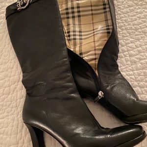 Burberry thigh high leather boots